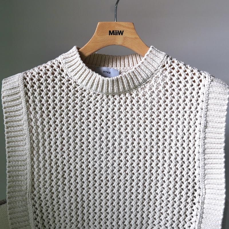 【いします】 hyke CROCHETED CROPPED SWEATER TOP ベスト ミドルゲー