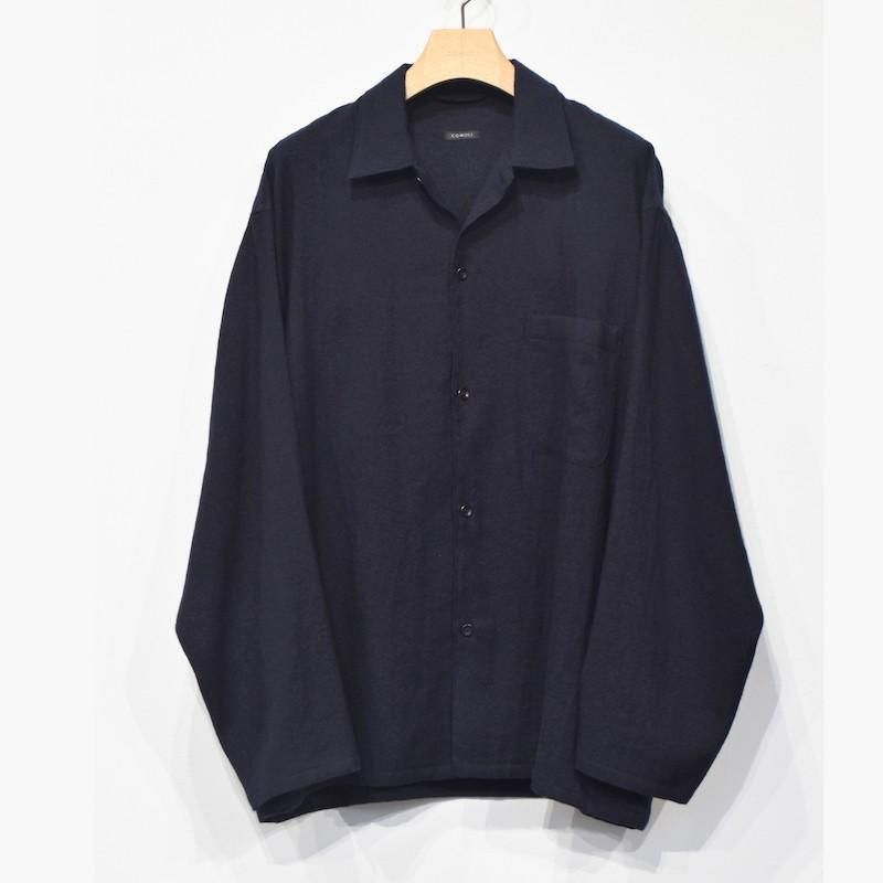COMOLI] コモリ カシミヤ和紙 シャツジャケット (NAVY) | INS ONLINE