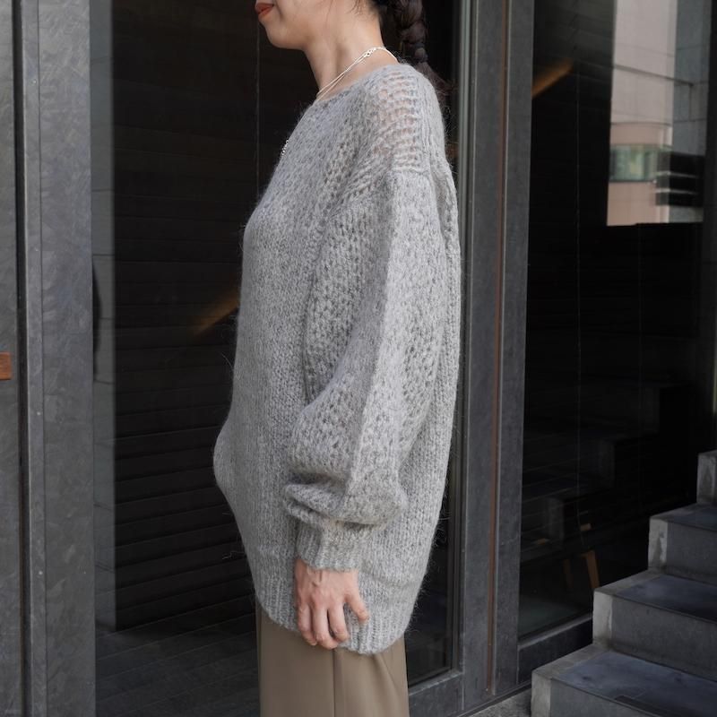 [CLANE] クラネ HALF SHEER LOOSE MOHAIR KNIT TOPS 15106-2052(GRAY)