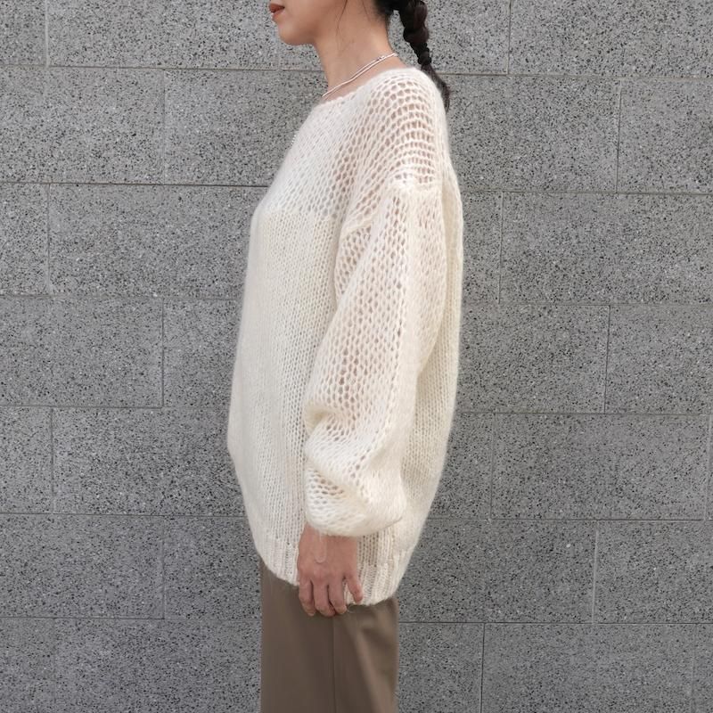 [CLANE] クラネ HALF SHEER LOOSE MOHAIR KNIT TOPS 15106-2052(IVORY)