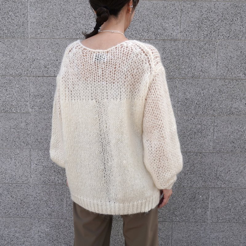 [CLANE] クラネ HALF SHEER LOOSE MOHAIR KNIT TOPS 15106