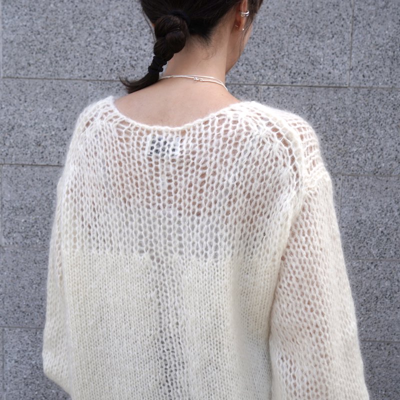 [CLANE] クラネ HALF SHEER LOOSE MOHAIR KNIT TOPS 15106-2052(IVORY)