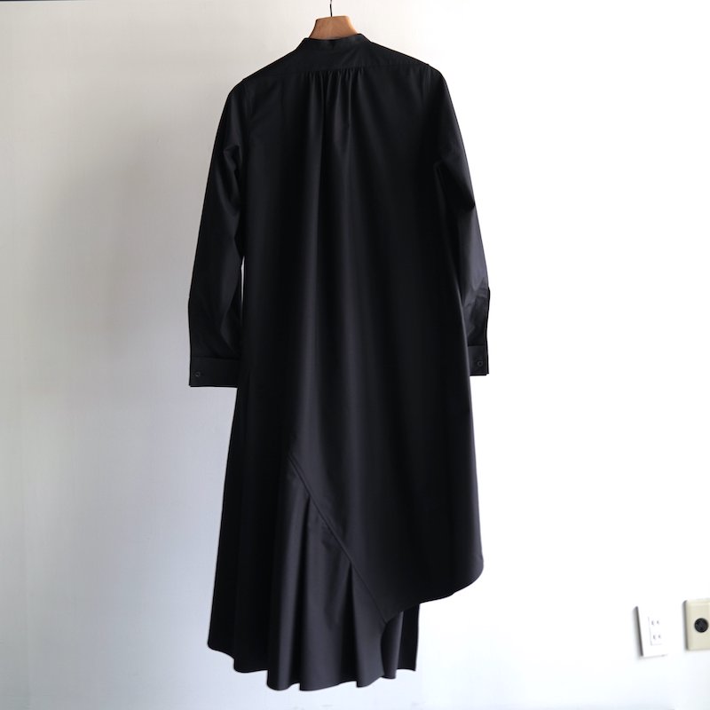 HYKE] ハイク T/C BOSOM SHIRT DRESS(BLACK)