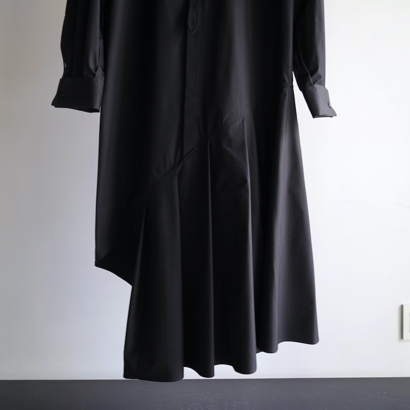 HYKE] ハイク T/C BOSOM SHIRT DRESS(BLACK)