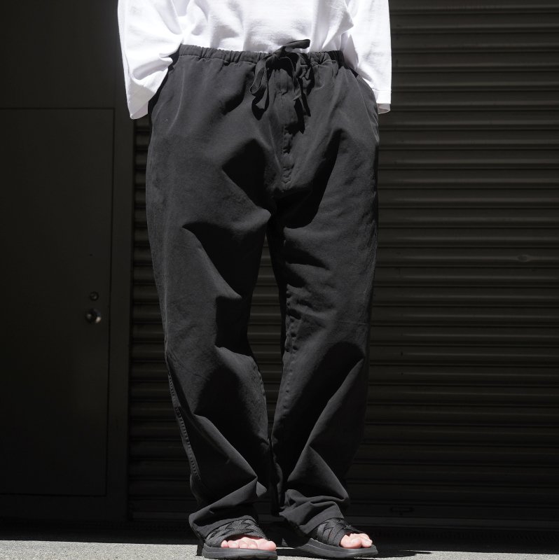 COMOLI（コモリ） 製品染 ドローストリング パンツ 23aw BLACK-