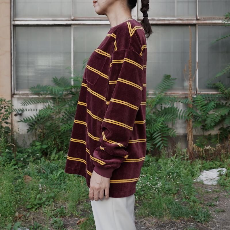 PHEENY] フィーニー Velours border L/S(BURGUNDY) INS ONLINE STORE