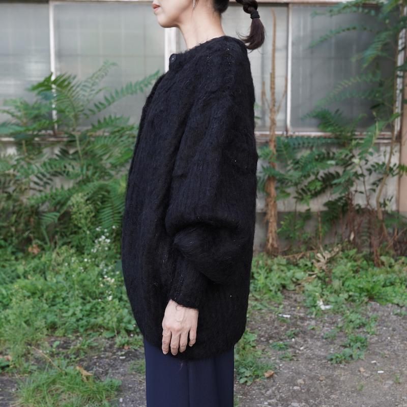 CLANE クラネ COLOR MOHAIR SHAGGY CARDIGAN BLACK