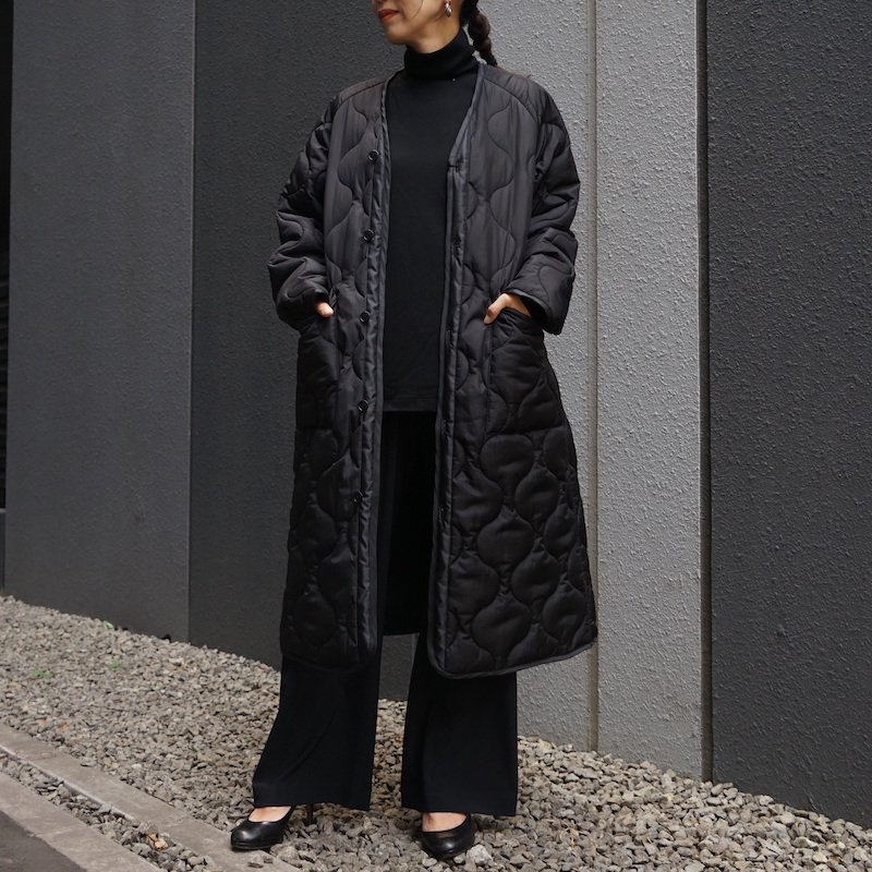 HYKE] ハイク QUILTED LINER COAT(BLACK)