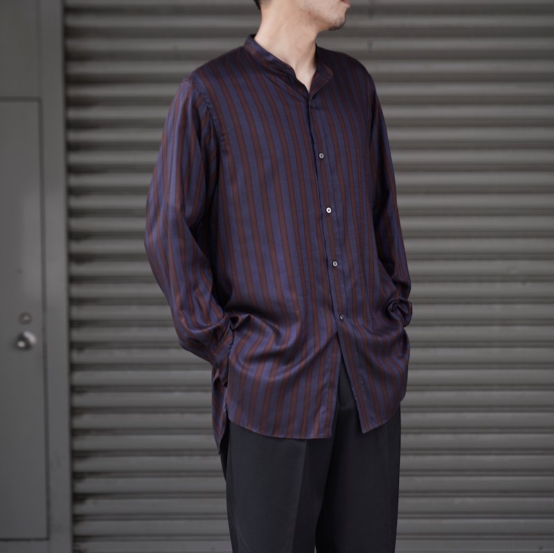 HEUGN] ユーゲン Rob Wine Stripe -SHIRT077 - | INS ONLINE STORE