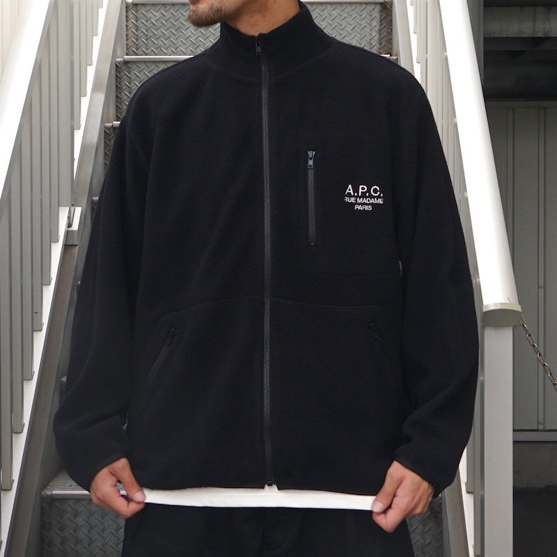 【90s・フランス製】A.P.C. フリース ジャケット　モールスキン　リザード