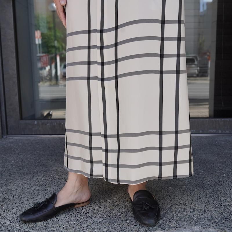 美品✨HYKE 23AW CUPRO CHECK PUSSY BOW DRESS HYKE] ハイク CUPRO CHECK PUSSY-BOW DRESS(CREAM)