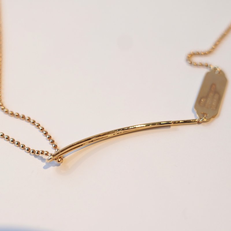 [HYKE] ハイク BALL CHAIN NECKLACE LONG(GOLD)