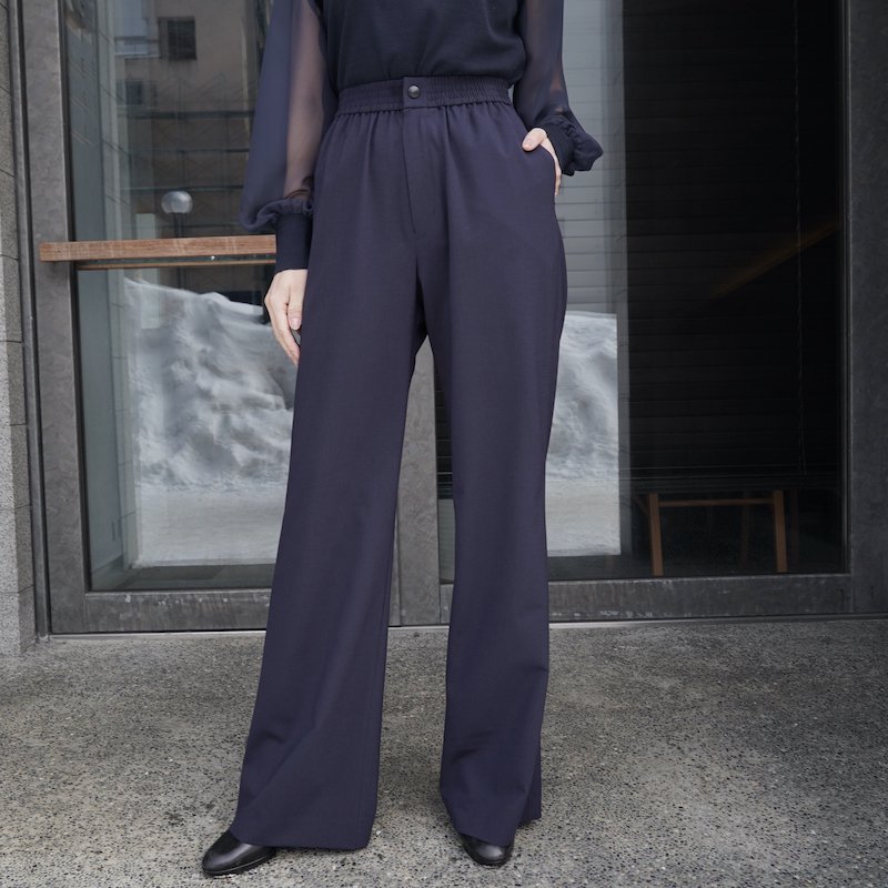 <img class='new_mark_img1' src='https://img.shop-pro.jp/img/new/icons6.gif' style='border:none;display:inline;margin:0px;padding:0px;width:auto;' /> [HYKE] ϥ STRETCH WIDE LEG PANTS (NAVY)