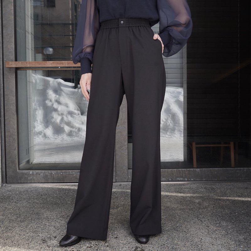 <img class='new_mark_img1' src='https://img.shop-pro.jp/img/new/icons6.gif' style='border:none;display:inline;margin:0px;padding:0px;width:auto;' /> [HYKE] ϥ STRETCH WIDE LEG PANTS (BLACK)