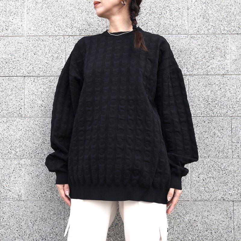 <img class='new_mark_img1' src='https://img.shop-pro.jp/img/new/icons50.gif' style='border:none;display:inline;margin:0px;padding:0px;width:auto;' />[RIM.ARK] ॢ Uneven surface over knit(BLACK) 