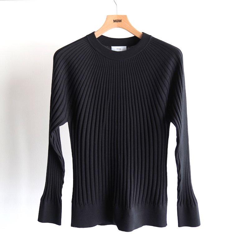 <img class='new_mark_img1' src='https://img.shop-pro.jp/img/new/icons50.gif' style='border:none;display:inline;margin:0px;padding:0px;width:auto;' /> [HYKE] ϥ WIDE RIBBED SWEATER(BLACK)