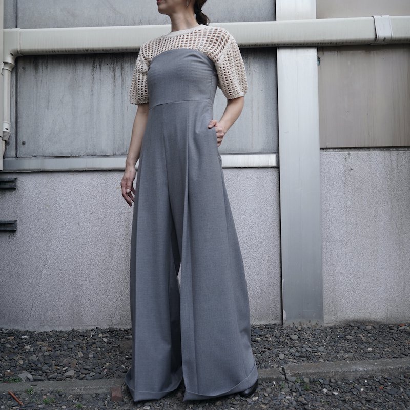 <img class='new_mark_img1' src='https://img.shop-pro.jp/img/new/icons6.gif' style='border:none;display:inline;margin:0px;padding:0px;width:auto;' /> [HYKE] ϥ STRETCH STRAPLESS JUMPSUIT(TOP GRAY)