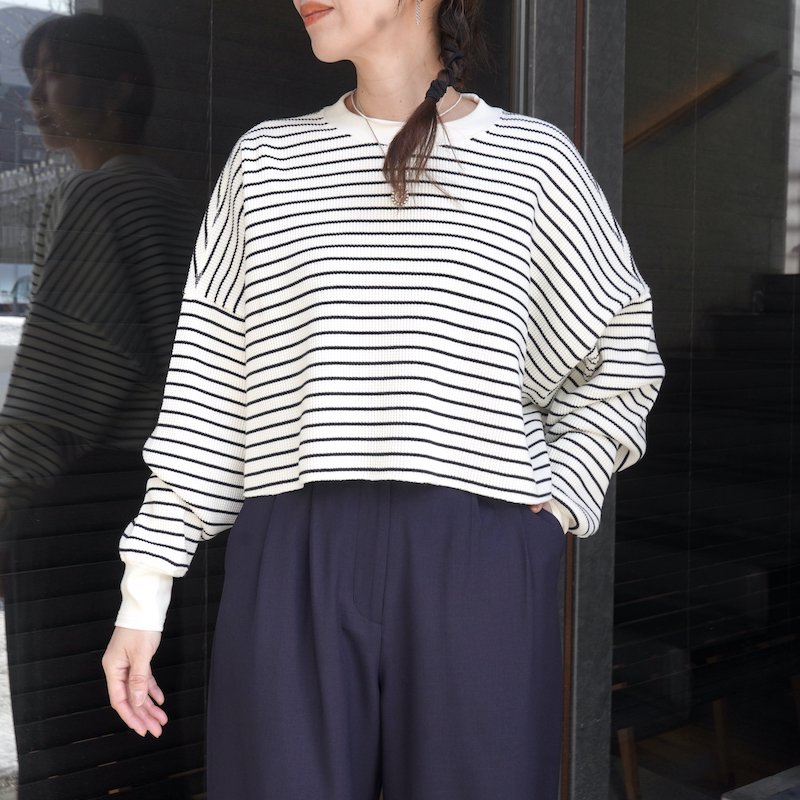 <img class='new_mark_img1' src='https://img.shop-pro.jp/img/new/icons6.gif' style='border:none;display:inline;margin:0px;padding:0px;width:auto;' /> [CLANE]  THERMAL CROPPED TOPS(BLACK)