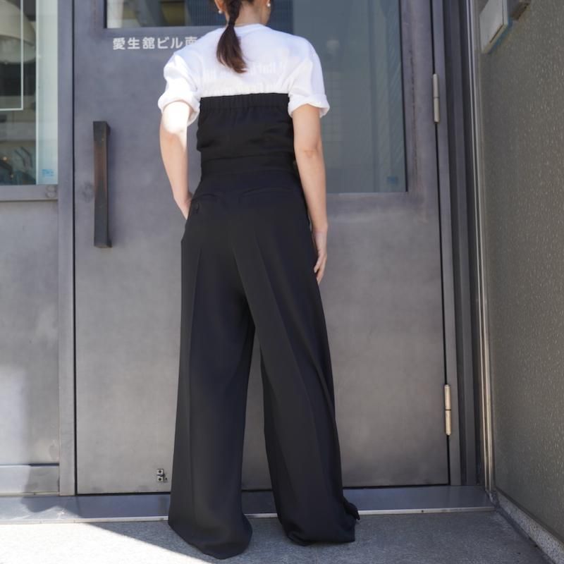 HYKE] ハイク SATIN STRAPLESS JUMPSUI(BLACK)
