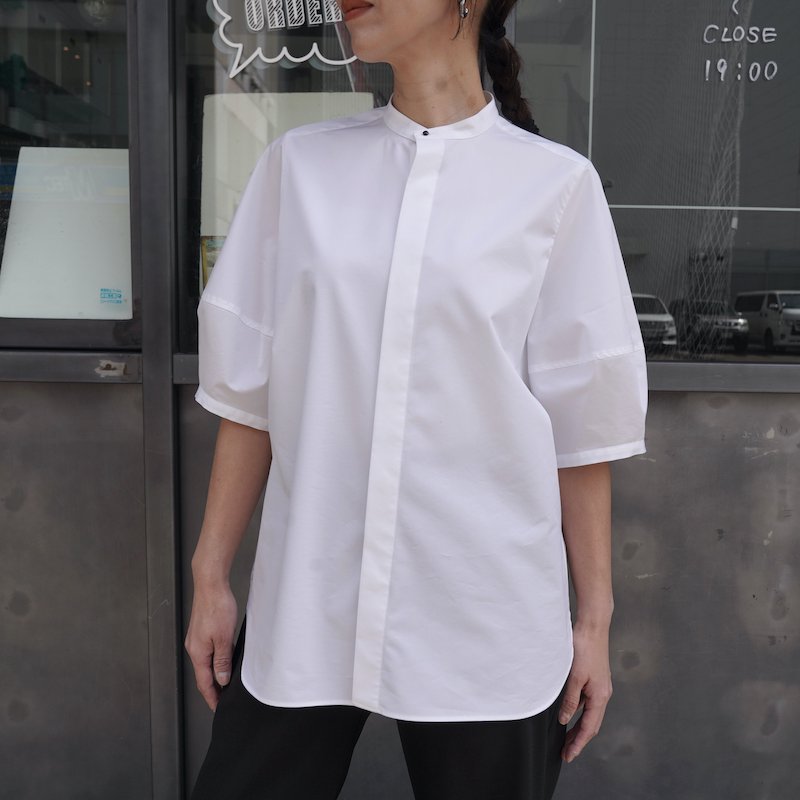 <img class='new_mark_img1' src='https://img.shop-pro.jp/img/new/icons6.gif' style='border:none;display:inline;margin:0px;padding:0px;width:auto;' /> [HYKE] ϥ T/C BALLOON SLEEVE BLOUSE(WHITE)