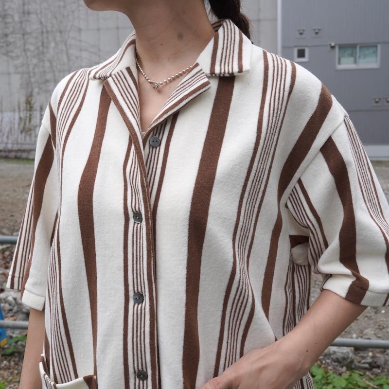 PHEENY] フィーニー Pile border S/S shirt(IVORY)