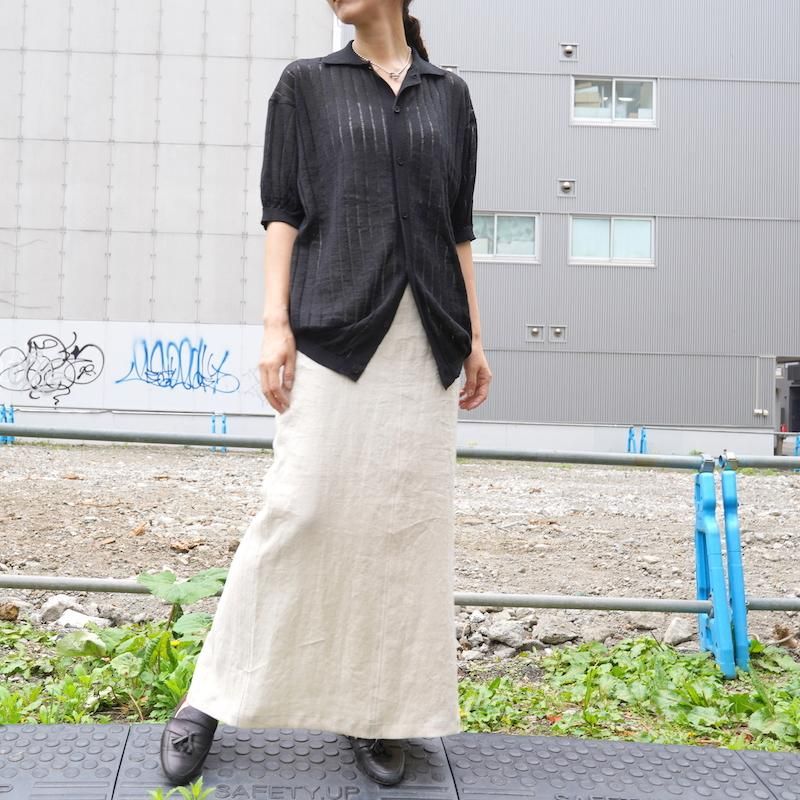 Allege.] アレッジ Line S/S Knit Shirt(Black)