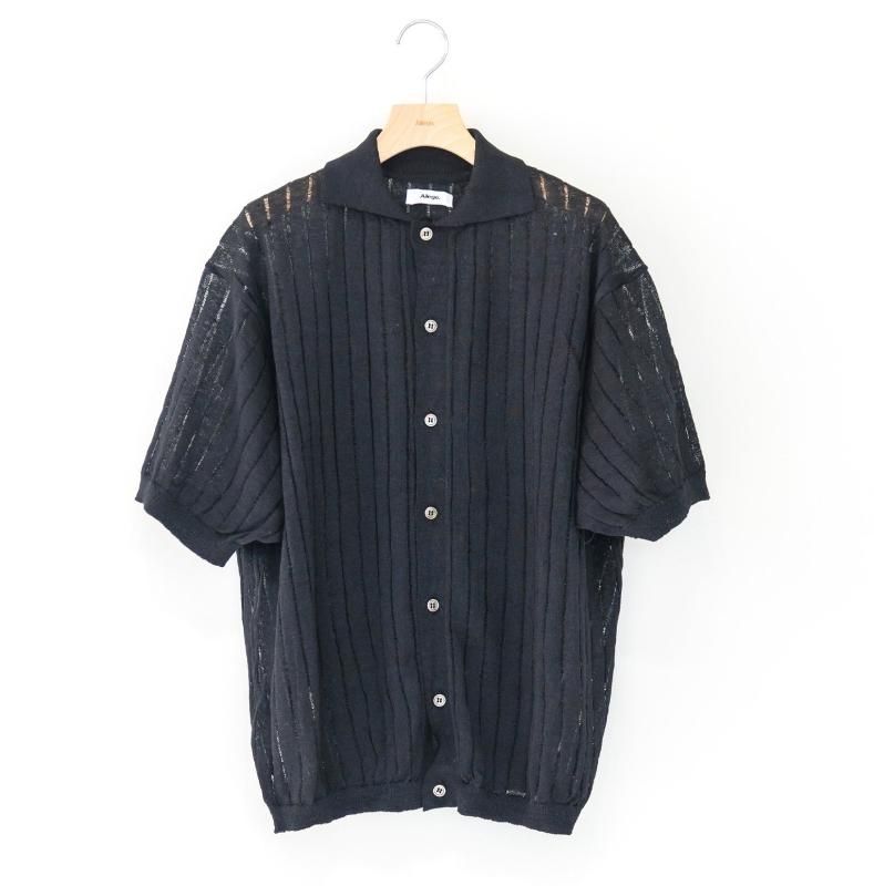 Allege.] アレッジ Line S/S Knit Shirt(Black)
