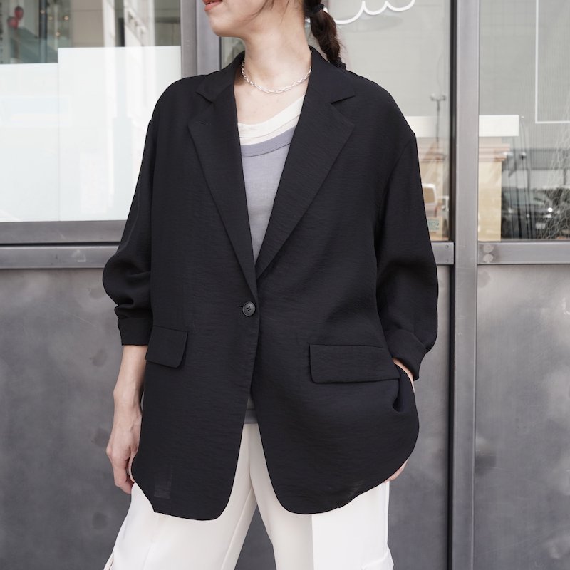 <img class='new_mark_img1' src='https://img.shop-pro.jp/img/new/icons6.gif' style='border:none;display:inline;margin:0px;padding:0px;width:auto;' />[CLANE]  SHEER TAILORED SHIRT(BLACK)