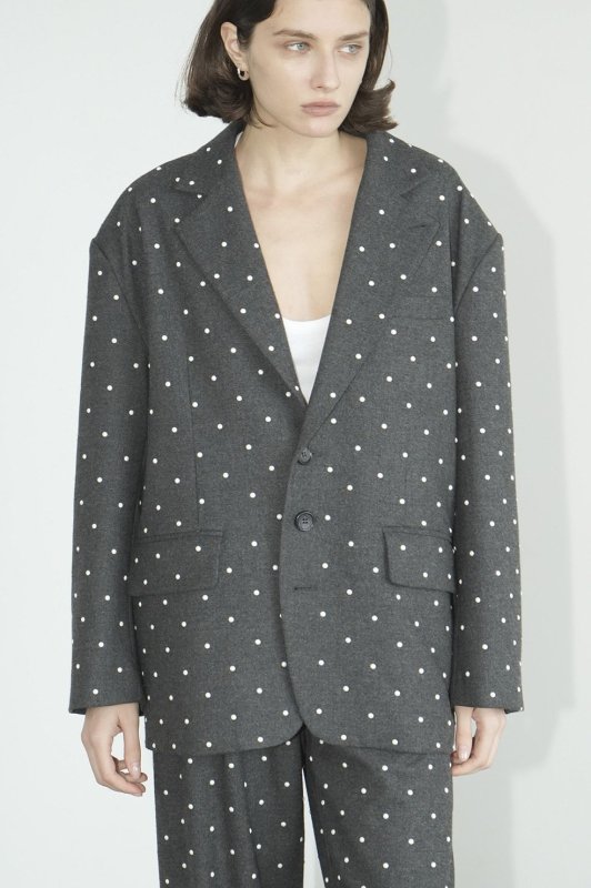 <img class='new_mark_img1' src='https://img.shop-pro.jp/img/new/icons31.gif' style='border:none;display:inline;margin:0px;padding:0px;width:auto;' />Լ [CLANE]  PEARL DOT JACKET 17110-7122(C/GRAY)