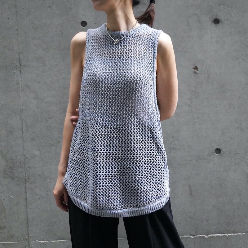 <img class='new_mark_img1' src='https://img.shop-pro.jp/img/new/icons31.gif' style='border:none;display:inline;margin:0px;padding:0px;width:auto;' /> [CLANE]  ROUND MESH KNIT TOPS(BLUE)