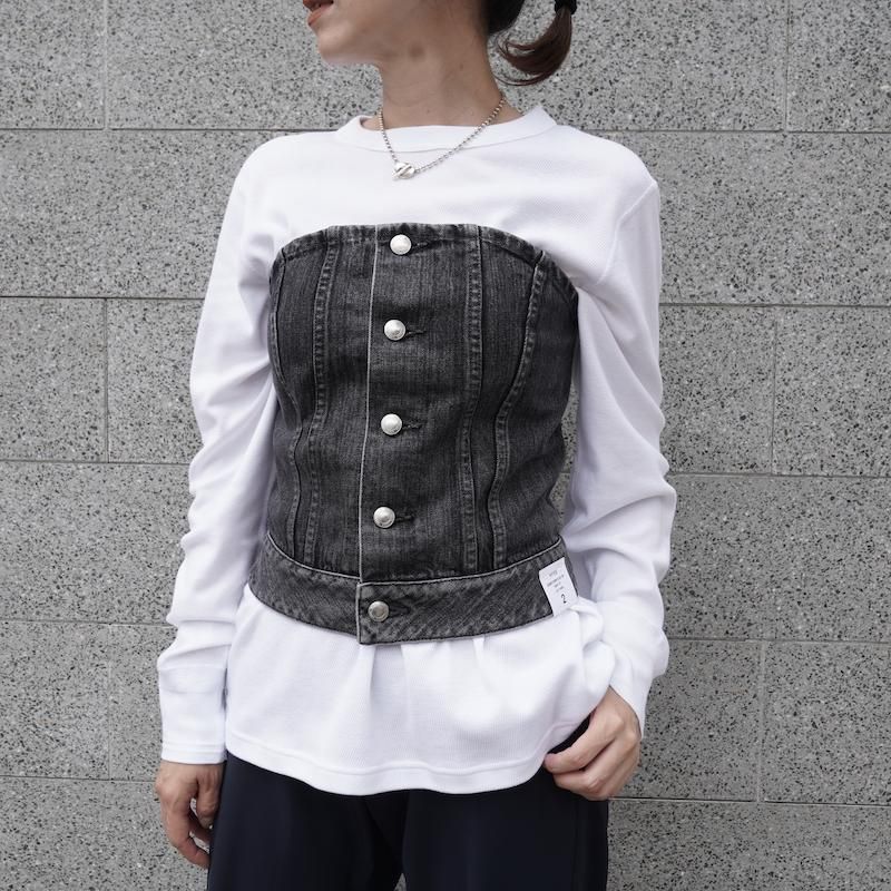 HYKE(ハイク)】 DENIM STRAPLESS TOP サイズ01 HYKE＞ DENIM STRAPLESS