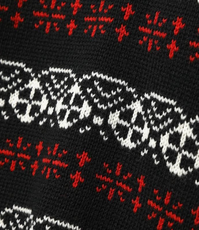 NEEDLES] ニードルズ Crew Neck Sweater Nordic(BLACK/RED)