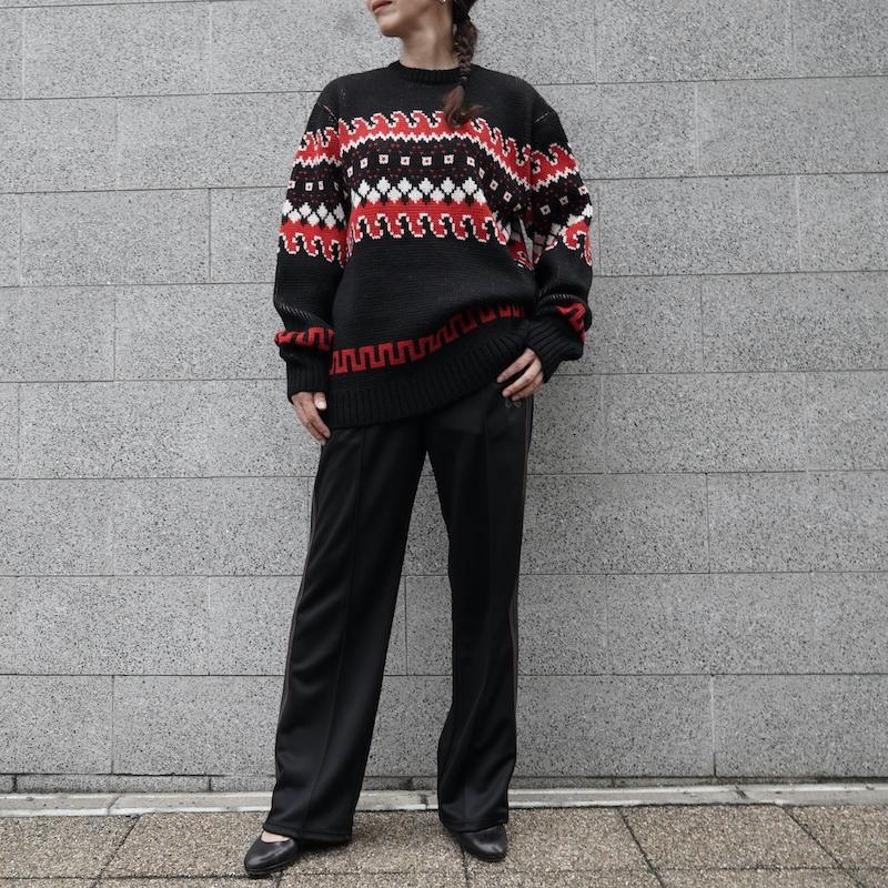 NEEDLES] ニードルズ Crew Neck Sweater - Tirolian(BLACK/RED)