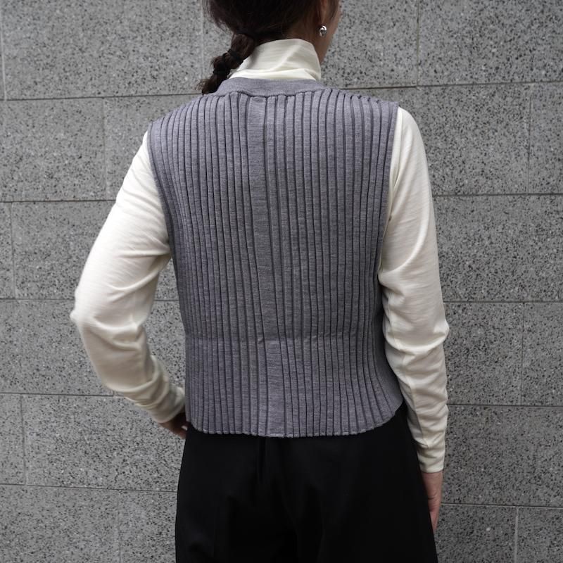 HYKE ワイドリブニットベスト