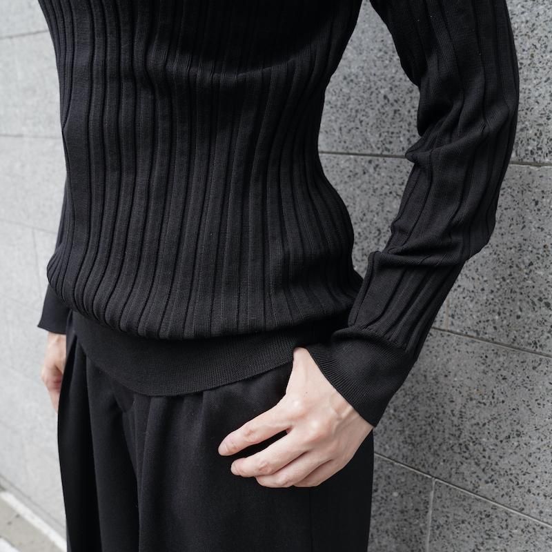 HYKE] ハイク WIDE RIBBED SWEATER(BLACK)