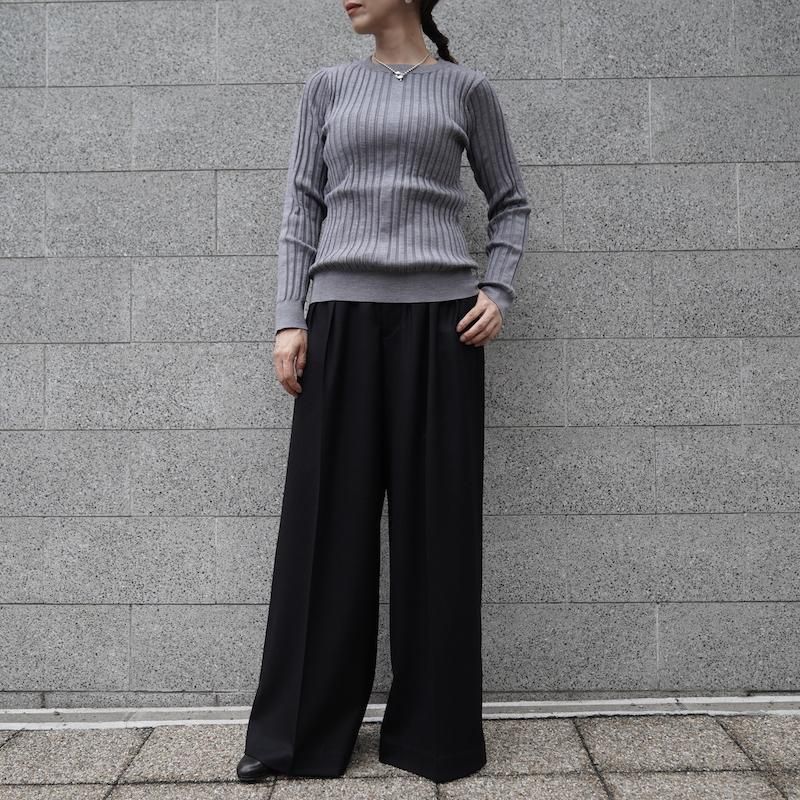 HYKE] ハイク WIDE RIBBED SWEATER(TOP GRAY)