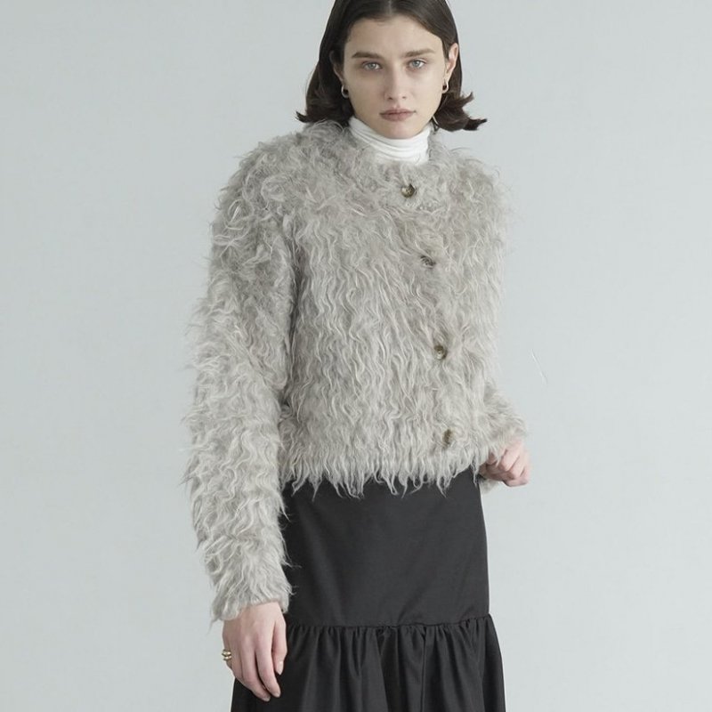 <img class='new_mark_img1' src='https://img.shop-pro.jp/img/new/icons6.gif' style='border:none;display:inline;margin:0px;padding:0px;width:auto;' /> [CLANE]  SHAGGY SHORT KNIT CARDIGAN 17106-2102(BEIGE)