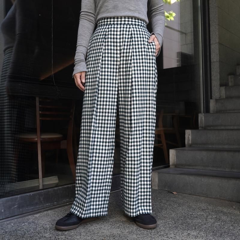 <img class='new_mark_img1' src='https://img.shop-pro.jp/img/new/icons24.gif' style='border:none;display:inline;margin:0px;padding:0px;width:auto;' />[SALE][PHEENY] եˡ Cotton rayon check flannnel gathered pants(GREEN)
