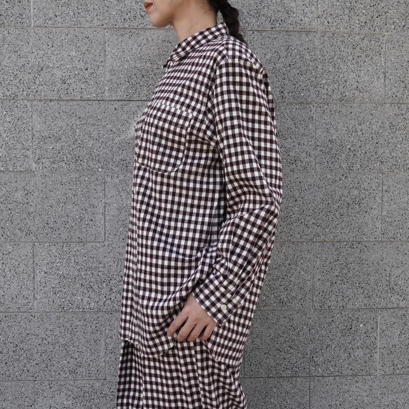 PHEENY] フィーニー Cotton rayon check flannnel shirt(BURGUNDY)