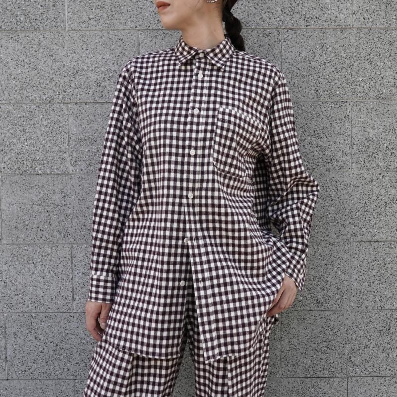<img class='new_mark_img1' src='https://img.shop-pro.jp/img/new/icons24.gif' style='border:none;display:inline;margin:0px;padding:0px;width:auto;' />[SALE][PHEENY] եˡ Cotton rayon check flannnel shirt(BURGUNDY)
