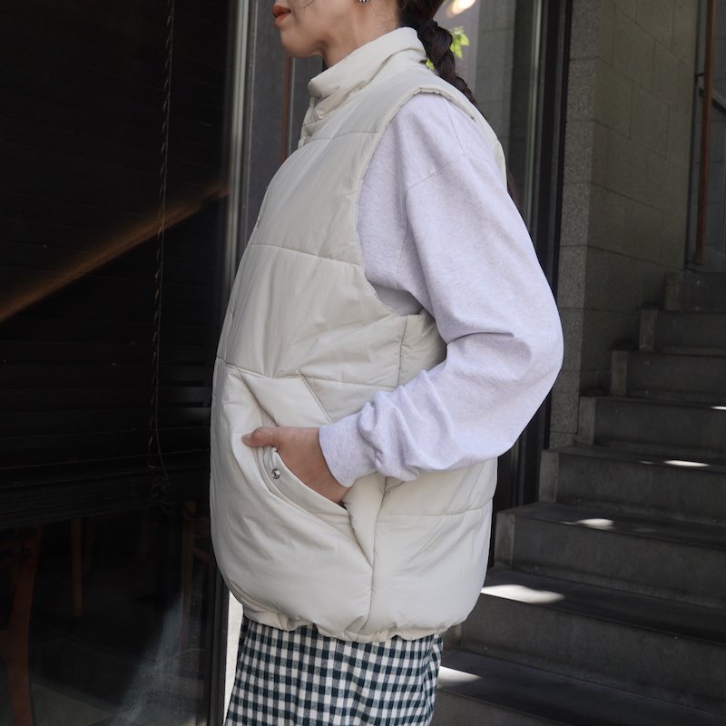 PHEENY×Product Twelve] フィーニー Nylon taffeta padding vest(ECRU)