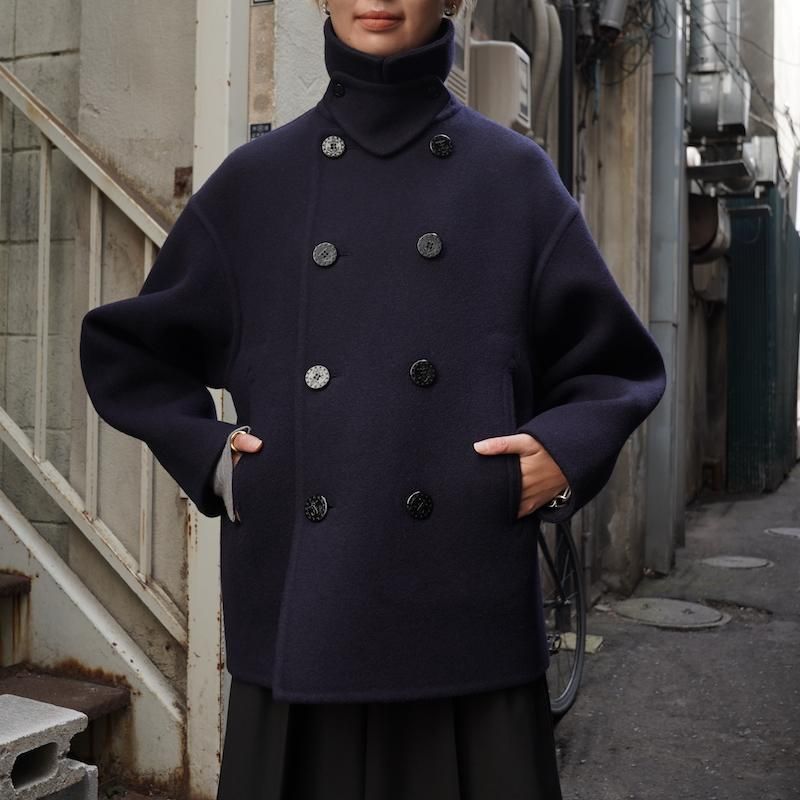HYKEハイク　ダブルフェイスピーコート HYKE＞DOUBLE FACE PEA COAT | MAKES ONLINE STORE
