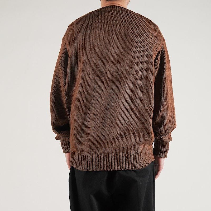 Herillヘリル cottoncode コットンクルーネックニット ネイビー