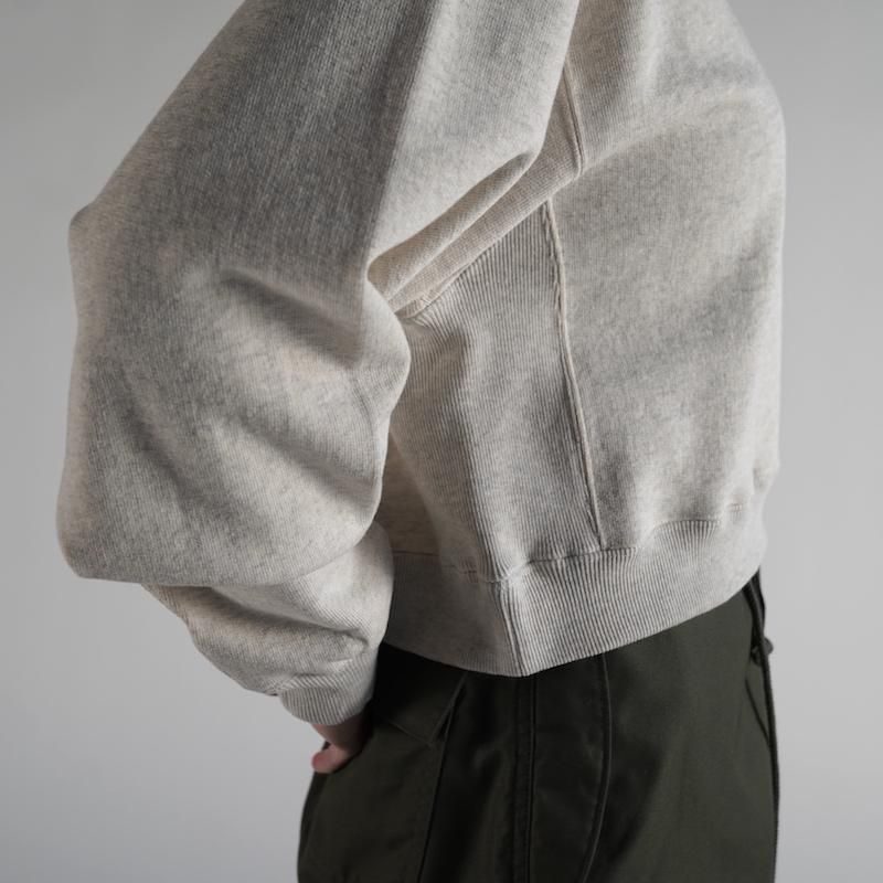 HYKE] ハイク CROPPED SWEAT SHIRT (OATMEAL)