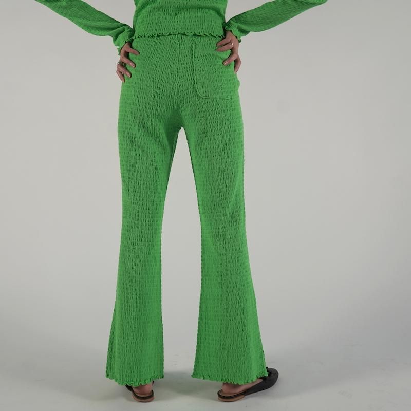 PHEENY] フィーニー Cotton shirring flared pants(GREEN)