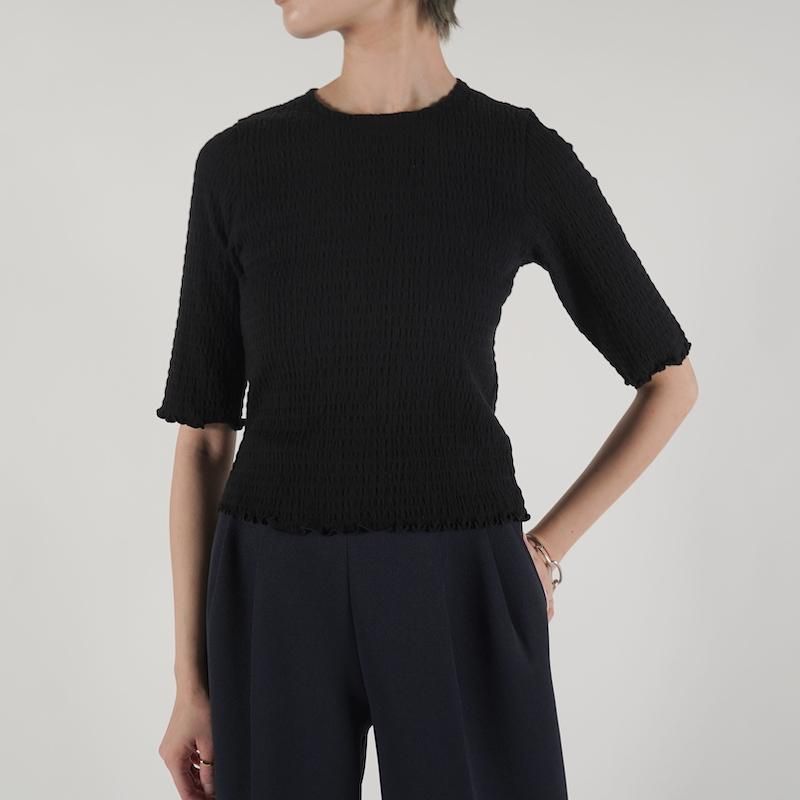 <img class='new_mark_img1' src='https://img.shop-pro.jp/img/new/icons6.gif' style='border:none;display:inline;margin:0px;padding:0px;width:auto;' />[PHEENY] եˡ Cotton shirring S/S(BLACK)