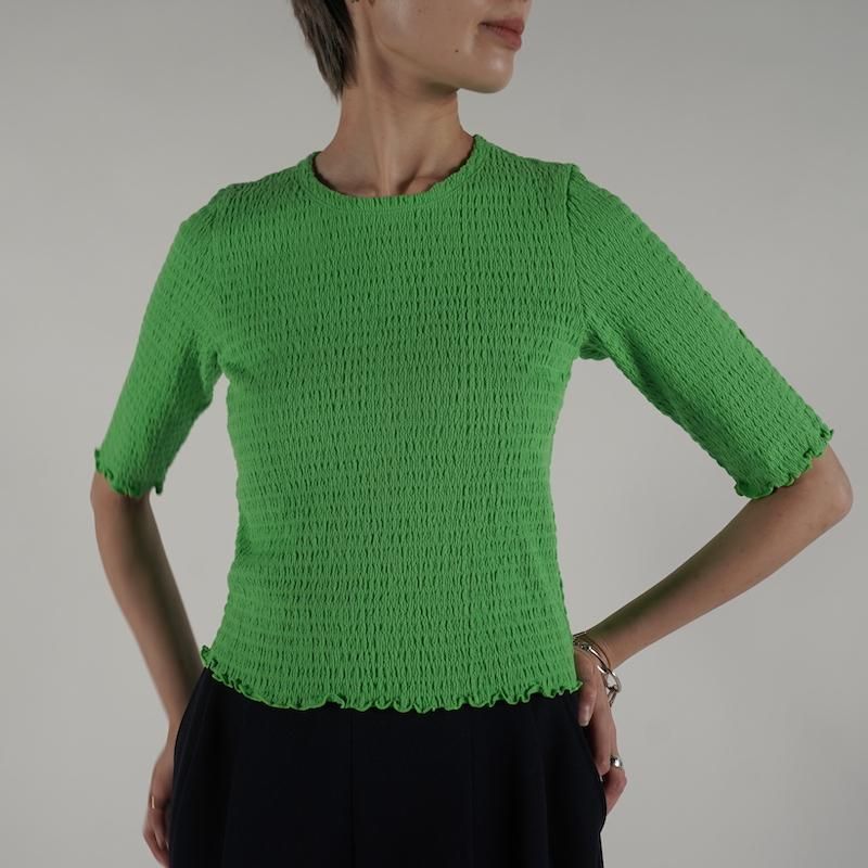 <img class='new_mark_img1' src='https://img.shop-pro.jp/img/new/icons6.gif' style='border:none;display:inline;margin:0px;padding:0px;width:auto;' />[PHEENY] եˡ Cotton shirring S/S(GREEN)