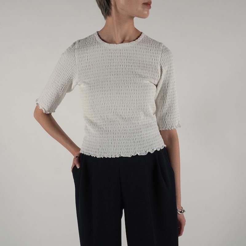 <img class='new_mark_img1' src='https://img.shop-pro.jp/img/new/icons6.gif' style='border:none;display:inline;margin:0px;padding:0px;width:auto;' />[PHEENY] եˡ Cotton shirring S/S(WHITE)