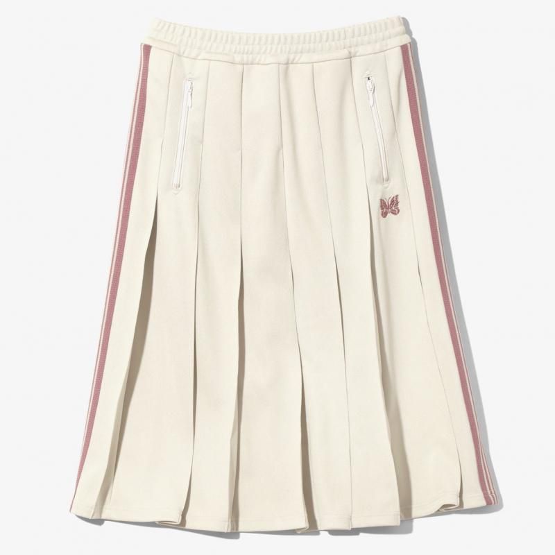 NEEDLES] ニードルズ PLEATED TRACK SKIRT - POLY SMOOTH(IVORY)