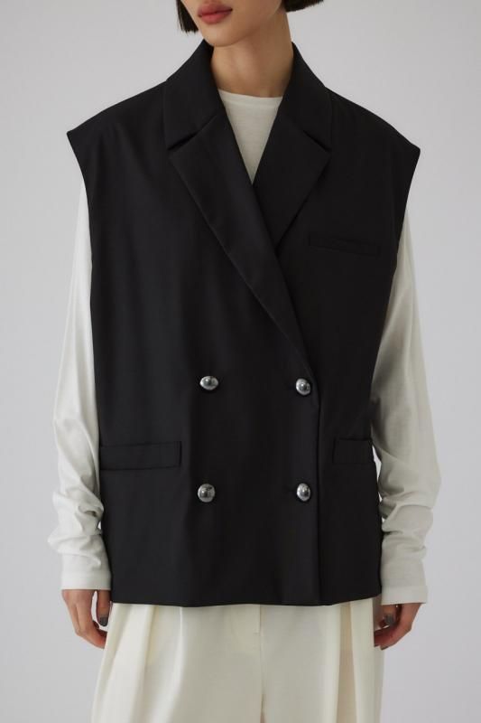 2024年激安 RIM.ARK] vest(BLACK) style Preppy リムアーク ジャケット・アウター